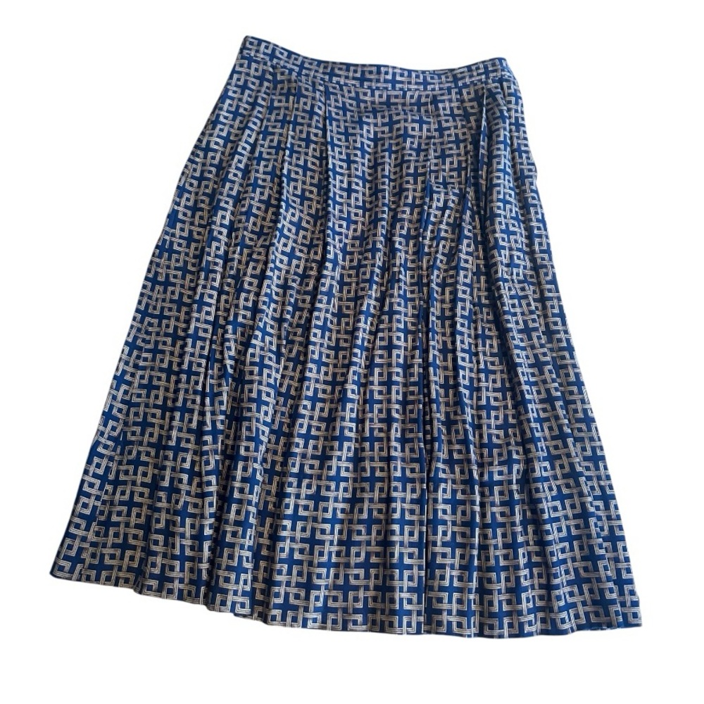 Vintage Pendleton Sophisticates Midi Skirt Sz L Rayon Geometric Lattice Y2K Prep - Picture 4 of 10